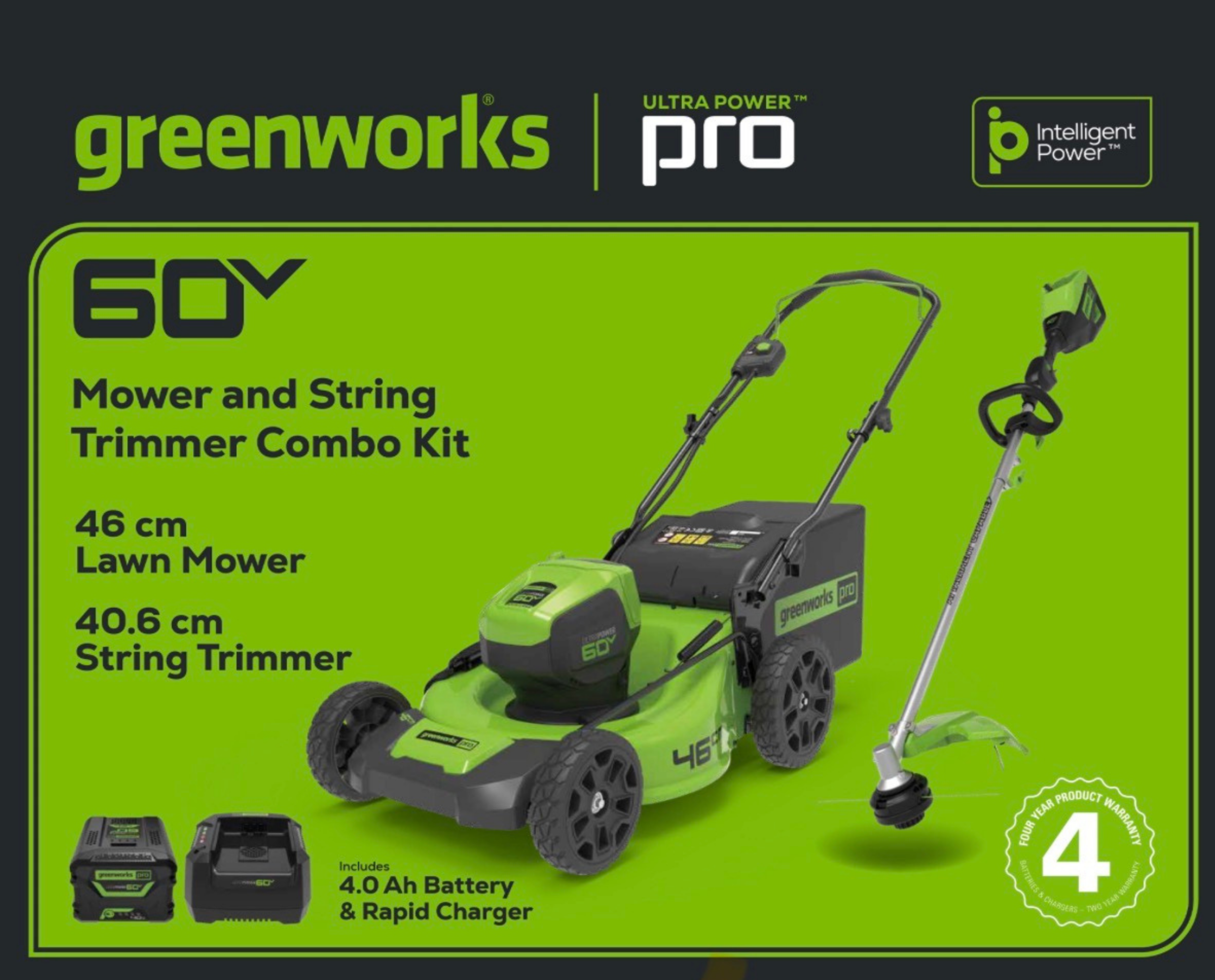Greenworks 60V 46cm Lawnmower Bundle Kit